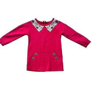Little Marc Jacobs Floral Collar Pink Tunic Size 3 Years